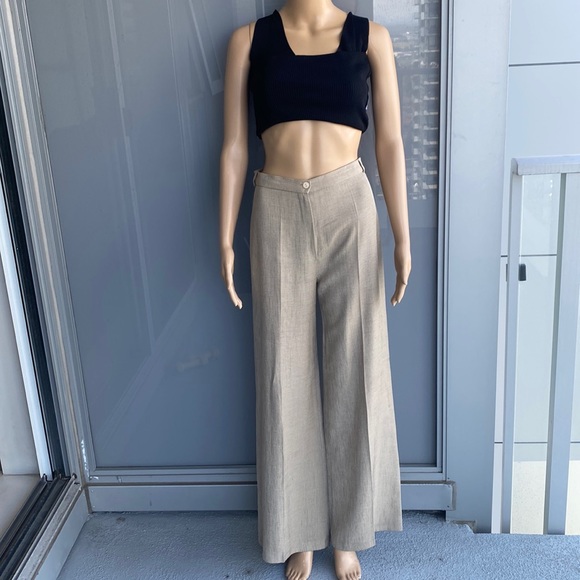 Beige Wide Leg Pants - Picture 2 of 12